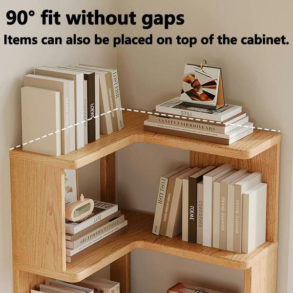 Havendro 4 Tier Wooden Corner Shelf Standing Bookcase Display Storage Unit