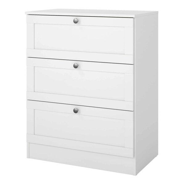 Wyld Haus Cherryfern White Wooden Chest 3 Frame Drawers