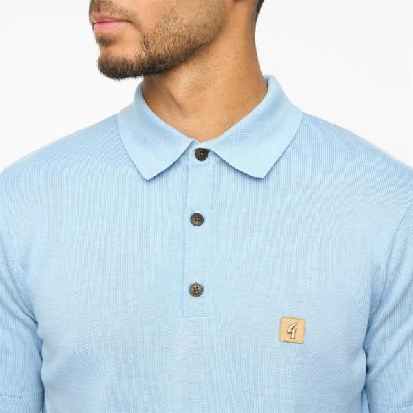 Gabicci V55GK04 Mens Jackson Short Sleeve Plain Knitted Three Button Polo Gabicci Vintage - ICEBERG