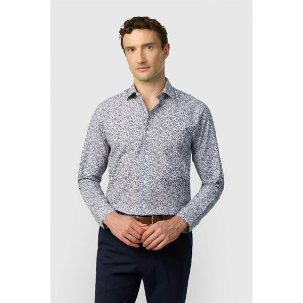 Alexandre Silver Alexandre Tailored Blue Thyme Floral Printed Shirt