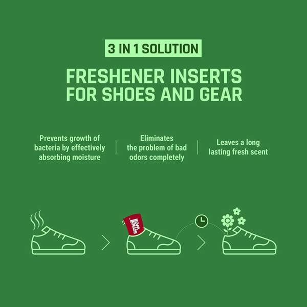 SmellWell XL Freshener Shoe Inserts - Odour Protection for Large Shoes and Boots