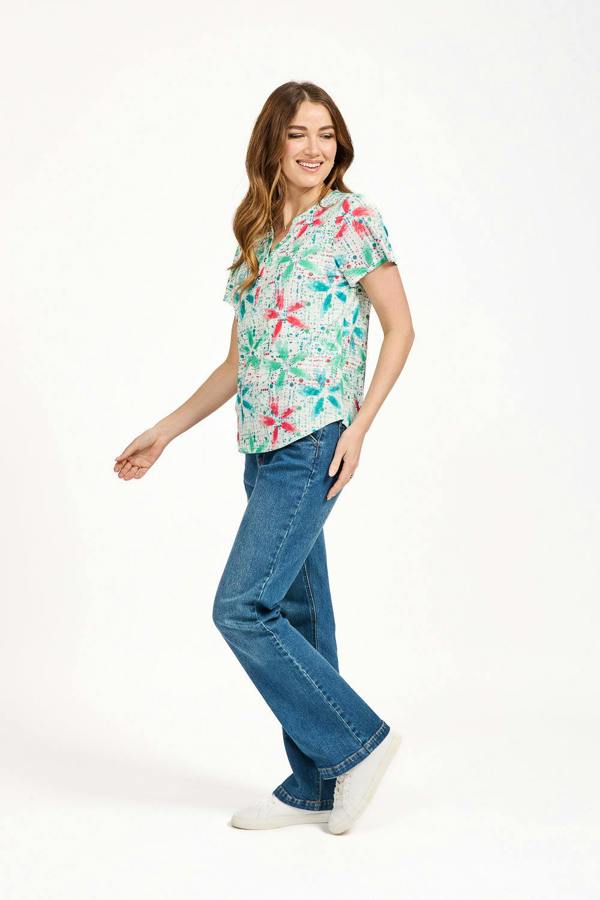 Mudflower Floral Splash Print Top