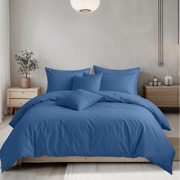 Snug City Plain Dyed Easy Care Polycotton Duvet Cover And Pillowcase/s Set Bed Linen