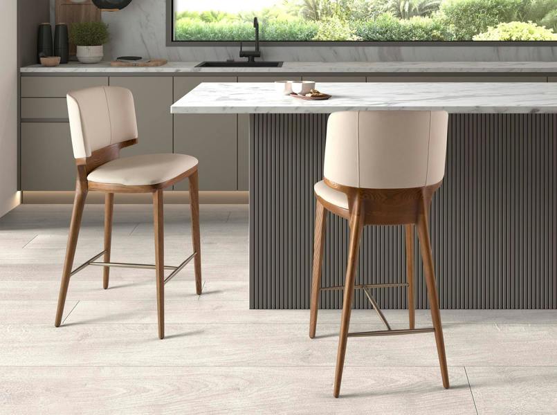 Angel Cerdá Cream Leatherette Stool 4208