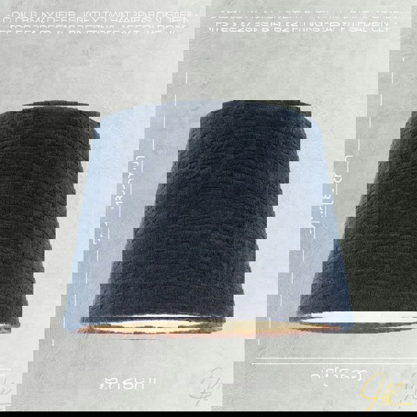 Thick Lined Textured Midnight Blue Velvet Lamp Shade with Satin Inner Image 6