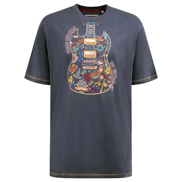 Duke Mens D555 Stockport Guitar T-Shirt - Denim