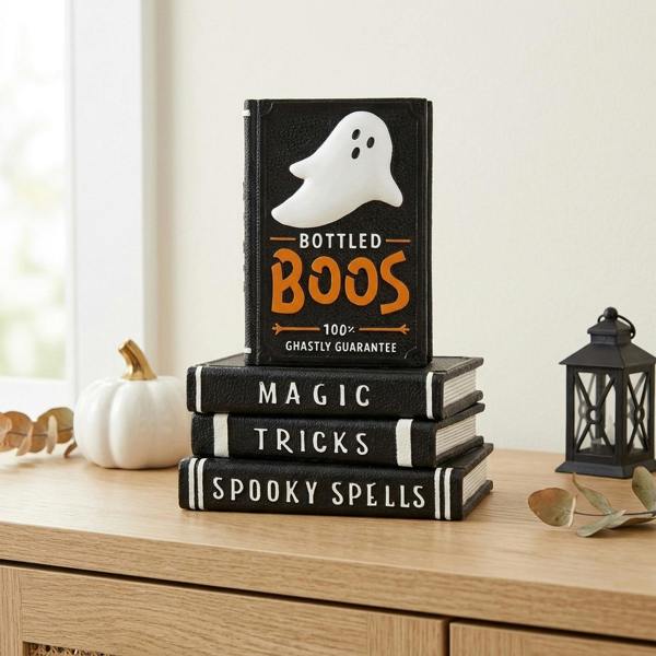 Garden Greatness Spooky Spells Tricks Book Stack Ornament