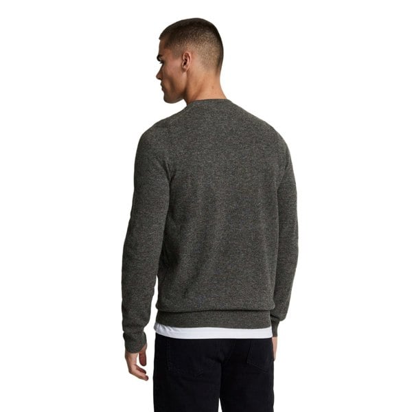 Lyle & Scott Mens Lambswool Blend Crew Neck Long-Sleeved Jumper - Gunmetal Marl