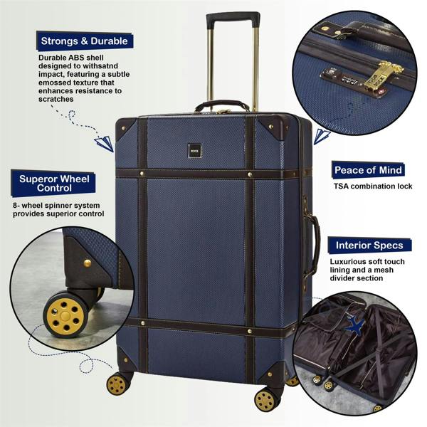 Rock Luggage Hard Shell  Luggage Suitcase Trunk Cabin Travel Bags