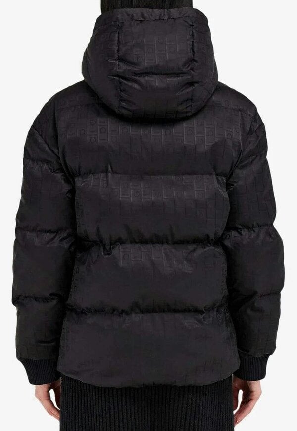 Fendi Monogram Jacquard Padded Jacket Black