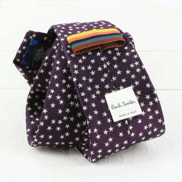 Paul Smith narrow silk tie in a star pattern