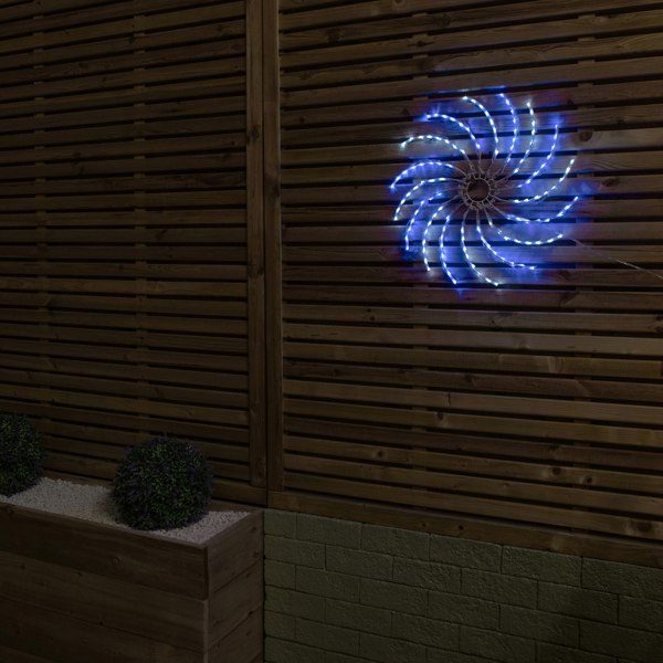 Samuel Alexander 50cm Light up Christmas Spinner Decoration with 128 Blue and White LEDs