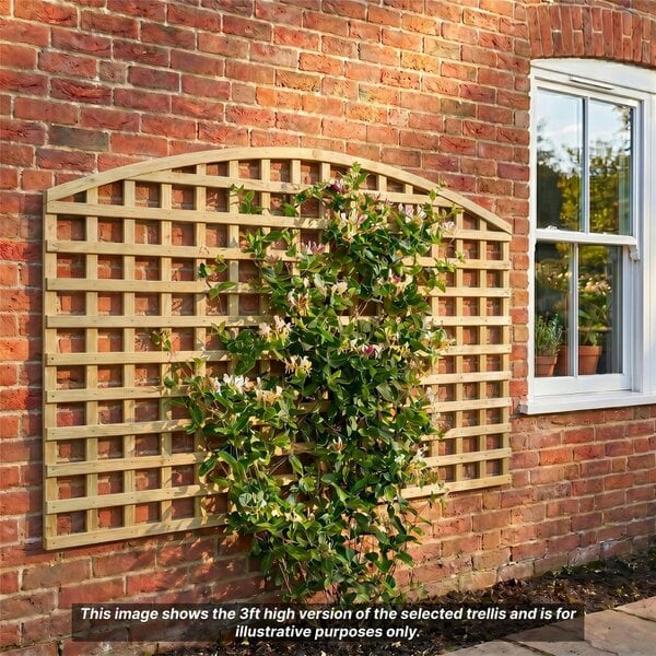 Premier Garden Supplies Privacy Arch Top Fence Panel Topper 6ft x 1-5ft Garden Trellis Arched Lattice Panels for Fencing, Pergola, Balcony & Patio - Wood - 3, 4 or 5
