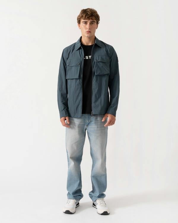 Outfit shot of Belstaff Mens Tourer Overshirt - Petrol