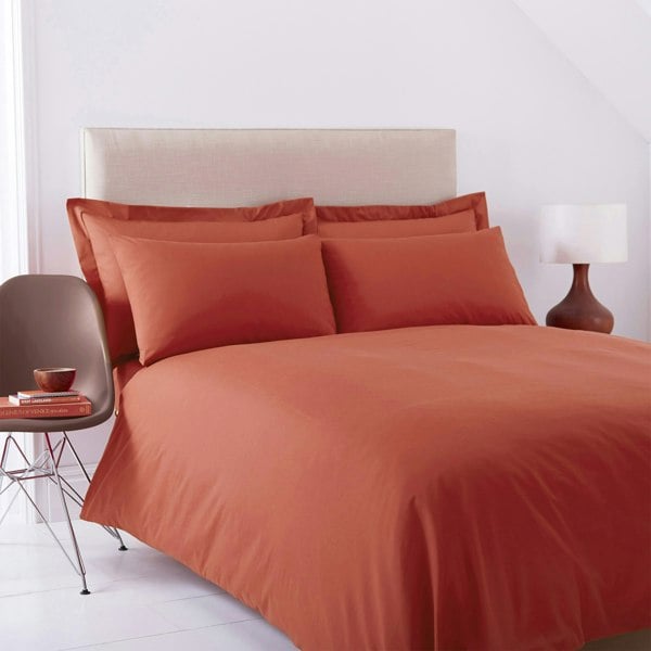 Martex Charlotte Thomas Poetry Plain Dyed Single Terracotta Duvet Cover Set - 137 x 200cm