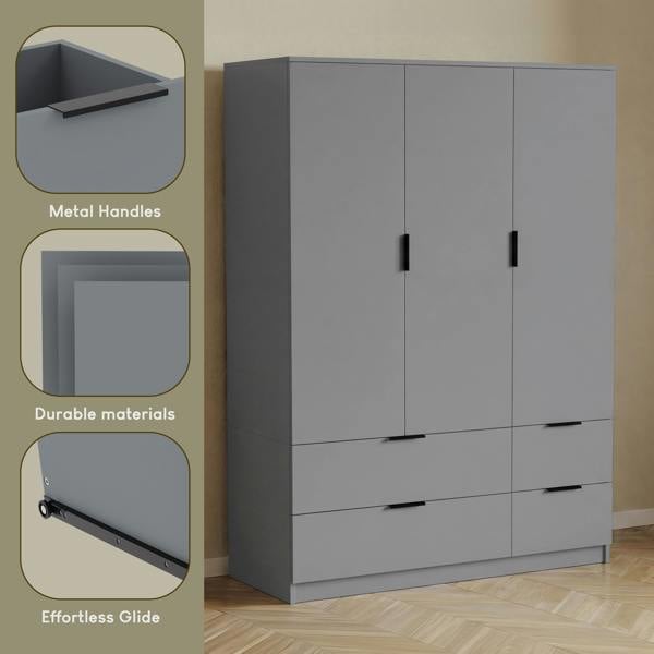Vida Designs Trega 3 Door 4 Drawer Wardrobe