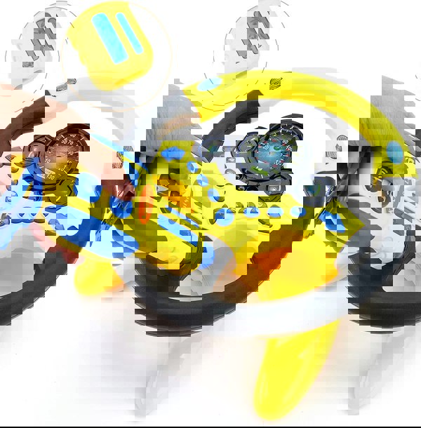 deAO Toys Children's Educational Toys Car Back Seat Driving Steering Wheel Simulation Driving Steering Wheel Toy Yellow