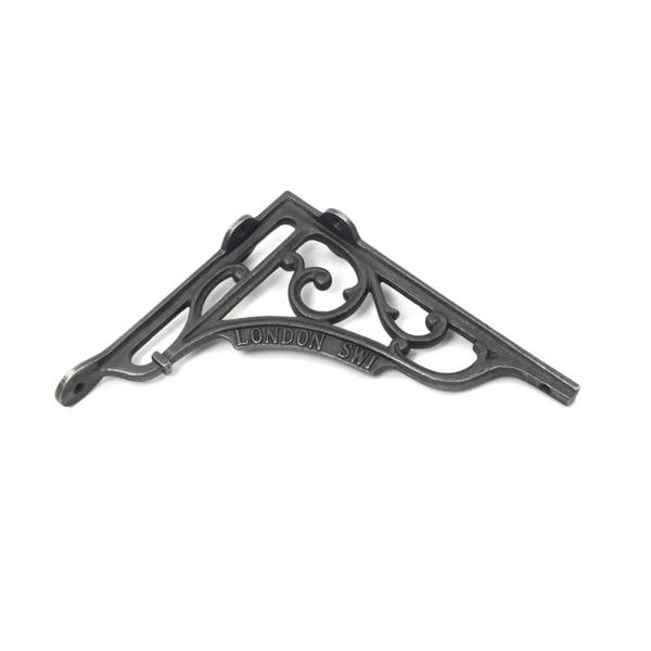 Pair of Antique Cast Iron London SW1 Shelf Brackets - 200mm x 180mm