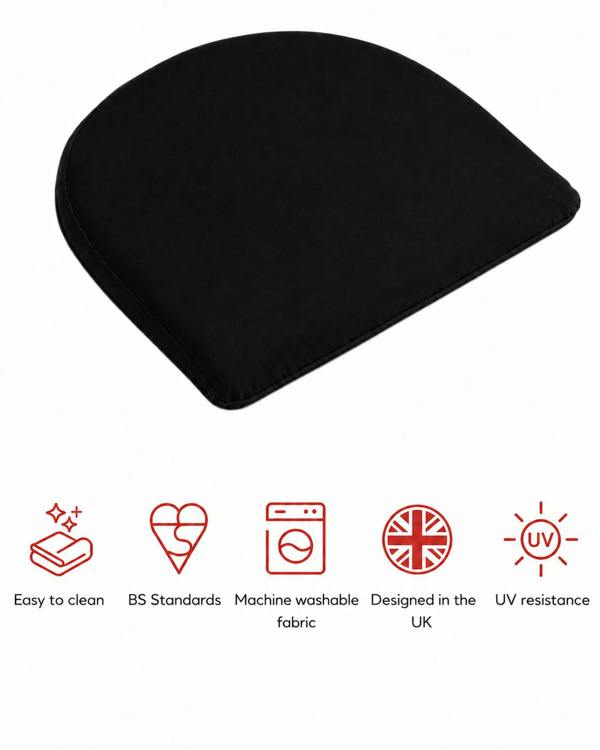 SP Range D PAD Garden Cushions – Set of 2 Black The Garden Furniture Shop
