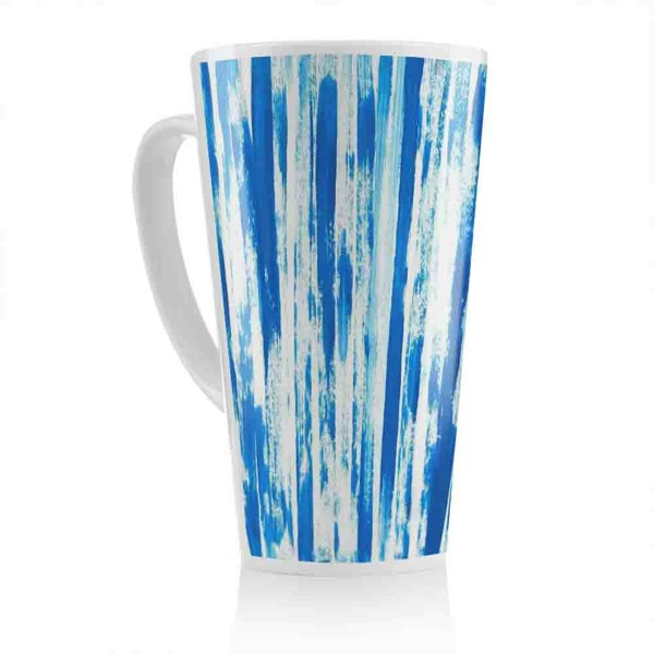 Benjamin Tate Design Blue Paint Strokes Latte Mug