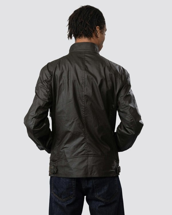 Belstaff Racemaster Mens Waxed Cotton Compact Field Jacket - Faded Olive