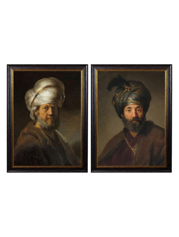 Exceptional Art c.17th Century Rembrandt's Oriental Gentlemen