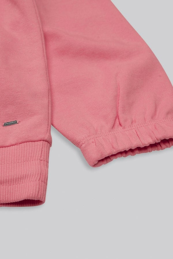 ENORSIA Half Zip High Neck Embroidery Sweatshirt