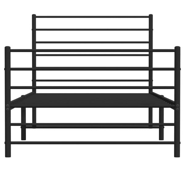 Berkfield Metal Bed Frame with Headboard and Footboard Black 90x190 cm 3FT Single