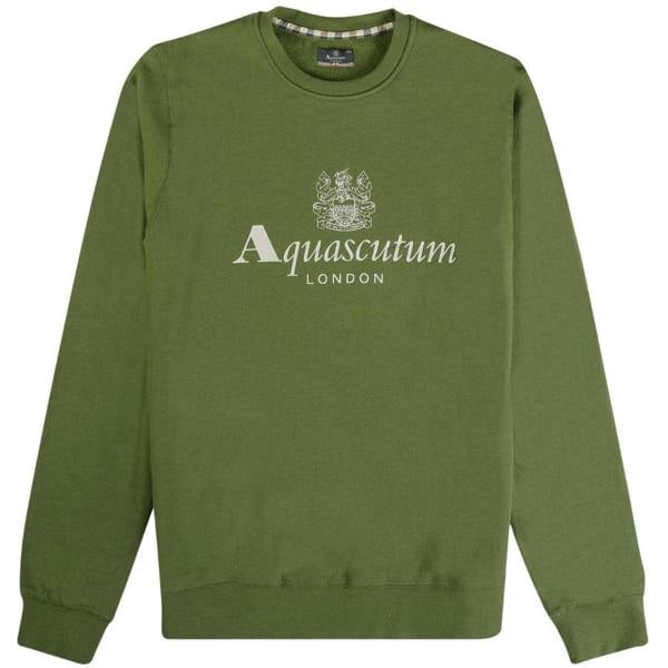 Aquascutum Active Active Big Logo Crew Neck Fleece Army Green M