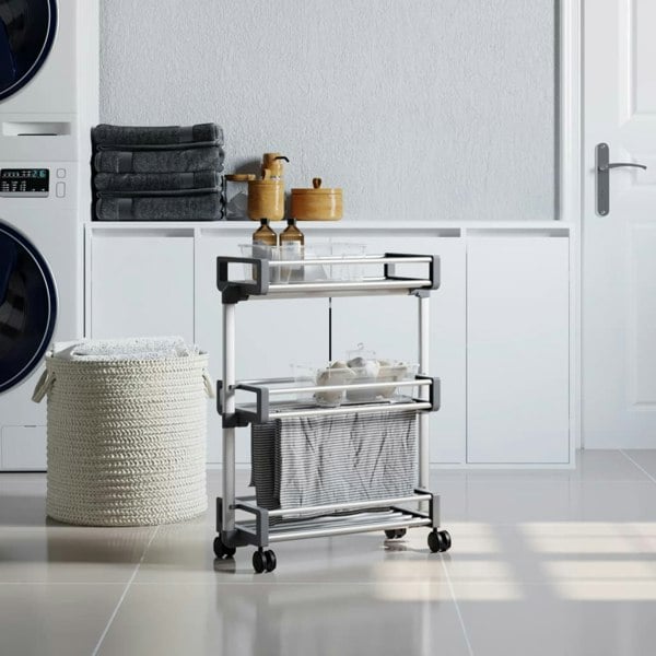 Berkfield Storage Trolley 59x20x75 cm Aluminium