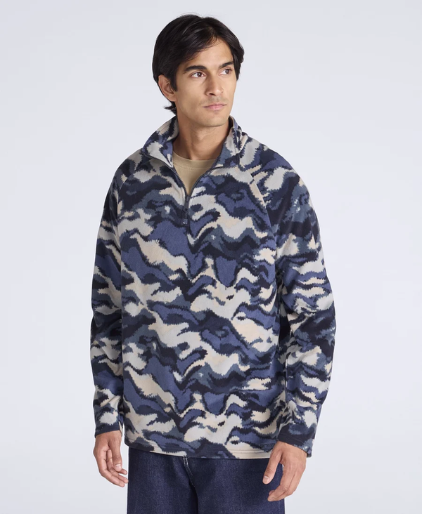 Animal Mens Prague Anti-Pilling Raglan Fleece Top - Dark Blue