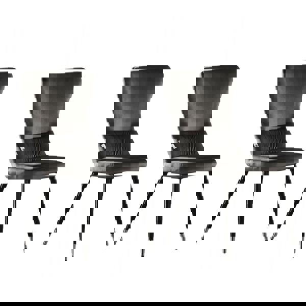 Life Interiors Set of 2 New York Modern Velvet Dining Chairs-High Back Design with Black Metal Legs, Stylish & Comfortable Seating for Dining, Office