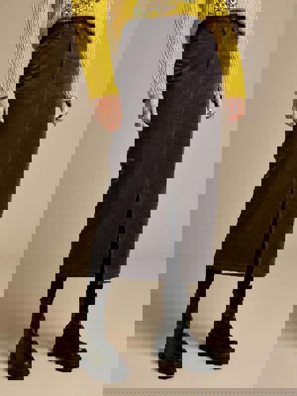 GWD Danica Charcoal Cord Midi Skirt