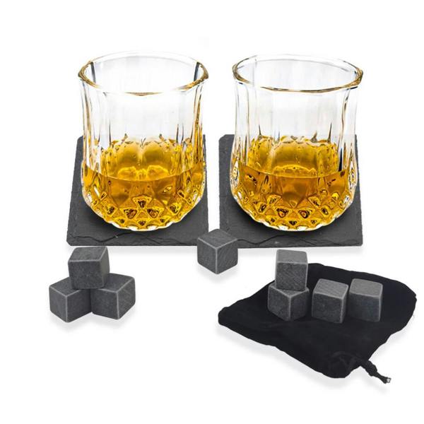 Personalised Whisky Glasses And Stones Set - close-up detail
