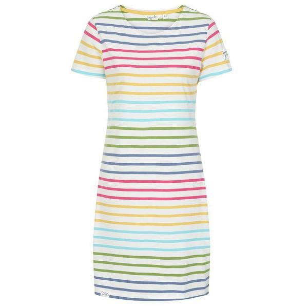 Lazy Jacks Women's Striped T-Shirt Dress - Rainbow