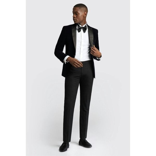 Antique Rogue Slim Fit Navy Velvet Dresswear Blazer