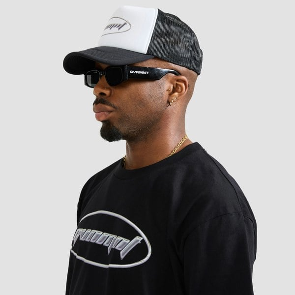 GVNMNT Clothing Co Chrome Dome Trucker - Black / White