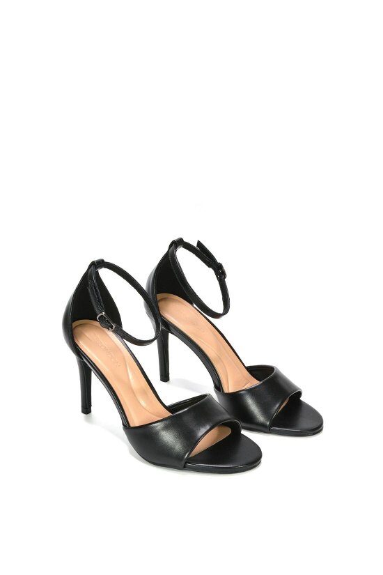 XY LONDON Stiletto Heel Open Toe Sandals With Ankle Strap