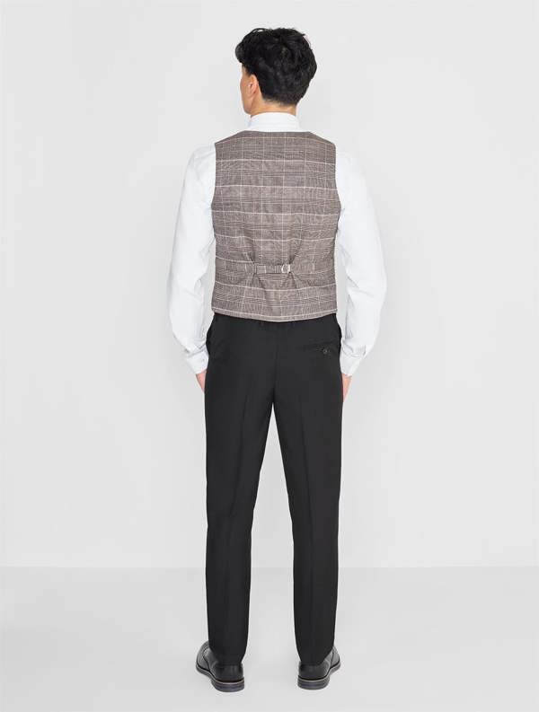 Black and brown checked prom suit