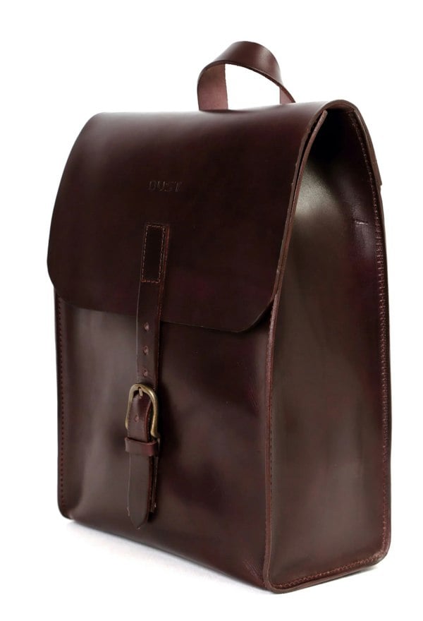 Leather Backpack in Cuoio Dark Brown Mod 120