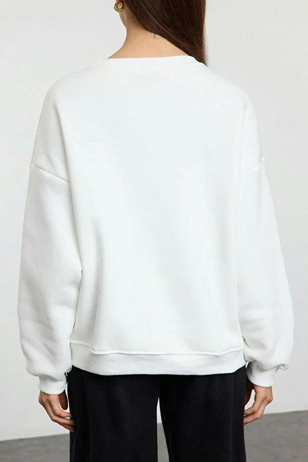 WOVCOR Animal Leopard Slogan Print Sweatshirt