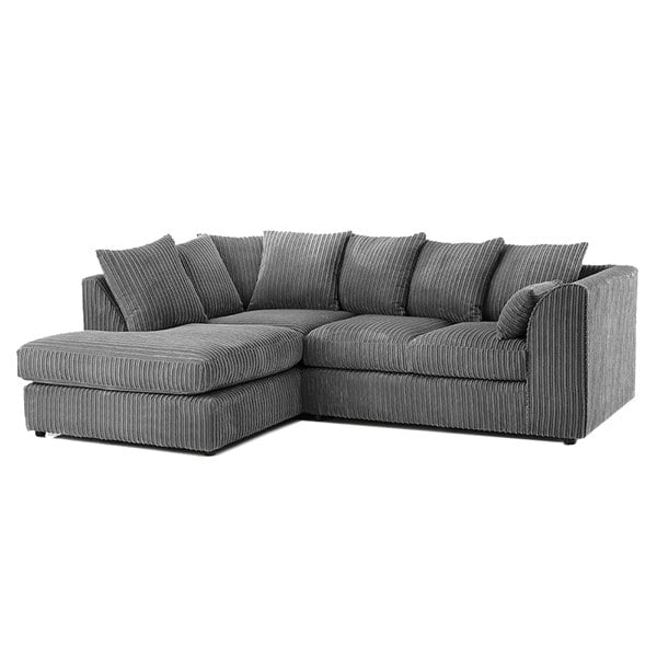 Furnishings For Less Luxor Cord Fabric 4 Seater Corner Sofa Scatter Back