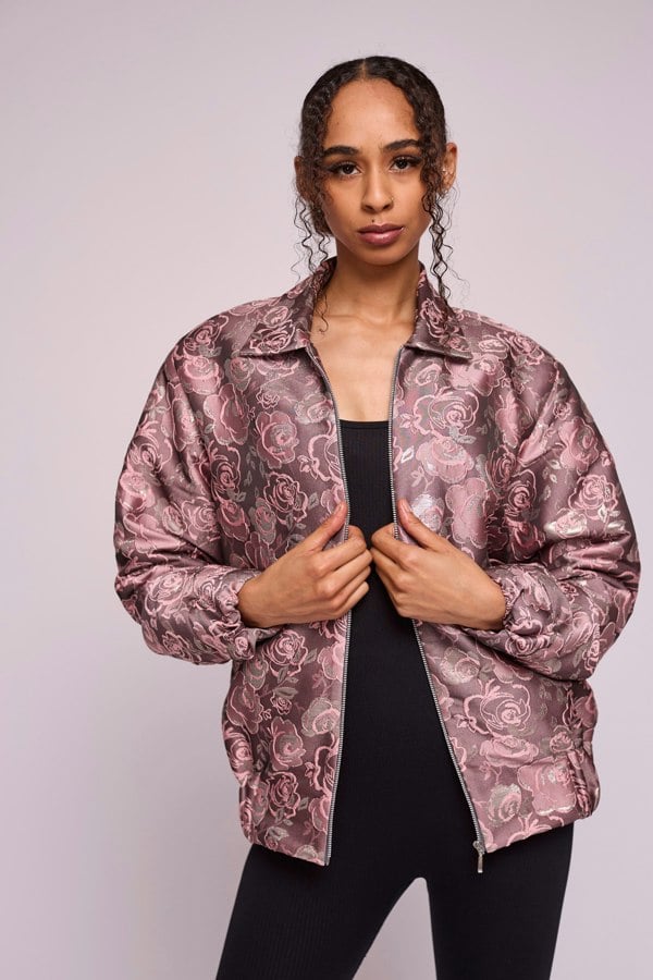 Isha's Timeless collection Dusky Silvery Flora Bomber Jacket