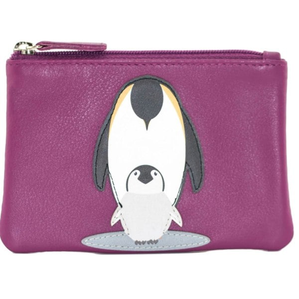 Mala Leather Mum & Baby Penguin Leather Coin Purse