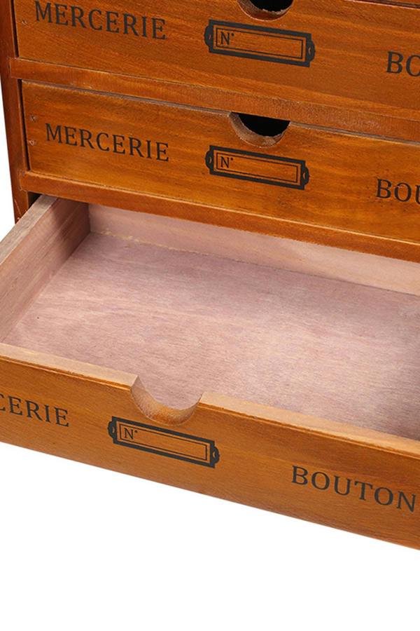 Living and Home Retro 4-Drawers Wooden Organizer Box