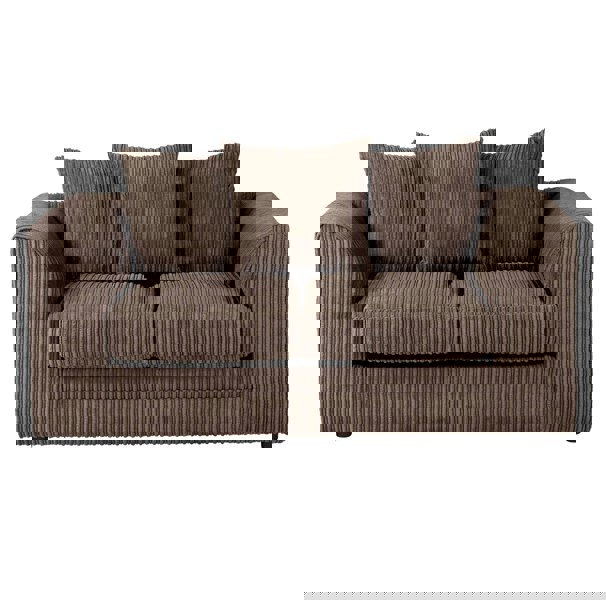 SQUAREBOXX Dylan Jumbo Cord 3+2 Seater Fabric Sofa in Chocolate