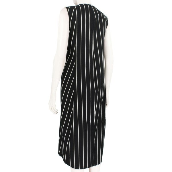 Balenciaga bold pinstripe dress in a luxuriously thick twill cotton