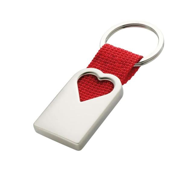 MidOcean Bonheur Heart Metal Keyring - Red - 
