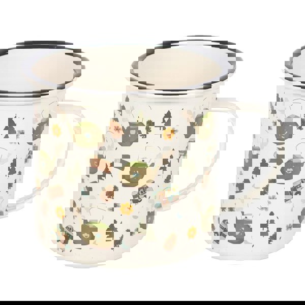 Serano Camping Print Enamel Mug