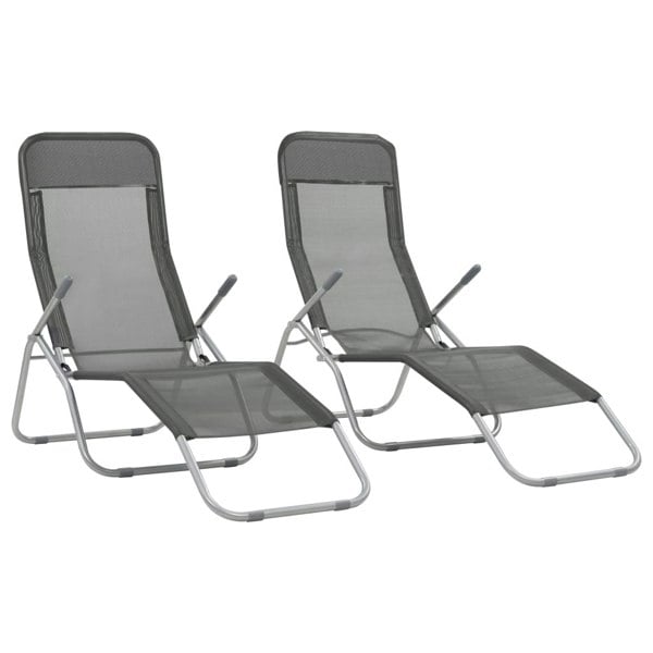 Berkfield Folding Sun Loungers 2 pcs Textilene Anthracite